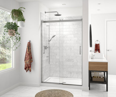 MAAX 136693-900-084-000 Revelation Round 44-47 x 70 ½-73 in. 8mm Bypass Shower Door for Alcove Installation with Clear glass in Chrome
