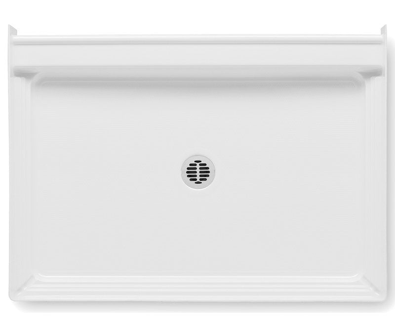 Swanstone VP4834CPANNS Solid Surface Alcove Shower Pan with Center Drain in White VP4834CPANNS.010