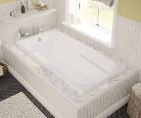 MAAX 100104-003-001-000 Timeless 72 x 36 Acrylic Alcove End Drain Whirlpool Bathtub in White