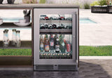 Perlick 24" Signature Series Outdoor Built-In Glass Door Beverage Center with 5.2 cu. ft. Capacity in Stainless Steel  (HP24BM-4-3)