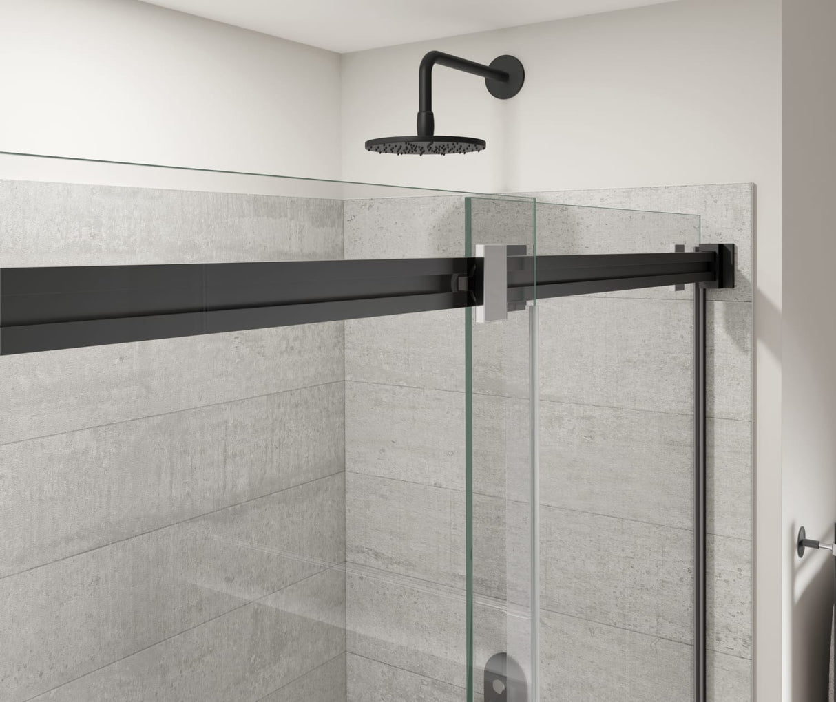 MAAX 136956-810-360-000 Duel Alto 44-47 X 78 in. 8mm Bypass Shower Door for Alcove Installation with GlassShield® glass in Matte Black & Chrome