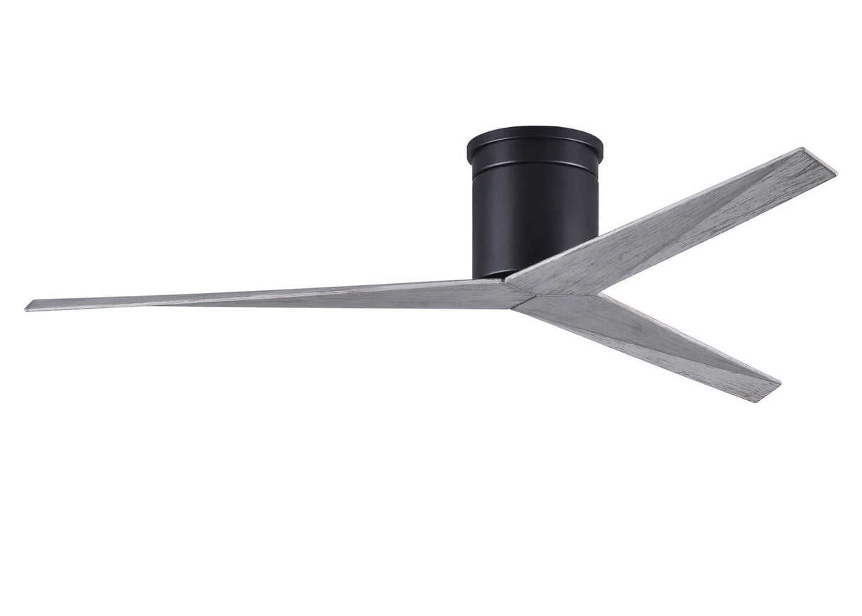 Matthews Fan EKH-BK-BW Eliza-H 3-blade ceiling mount paddle fan in Matte Black finish with barn wood ABS blades.