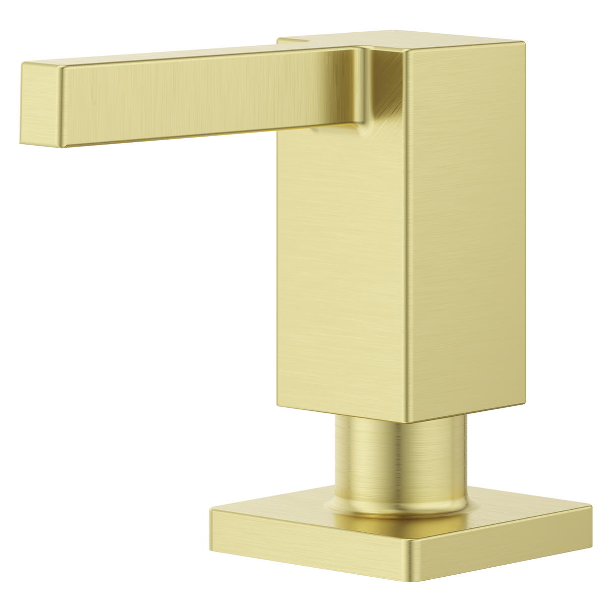 Square Modern Kitchen Soap Dispenser in Brushed Gold