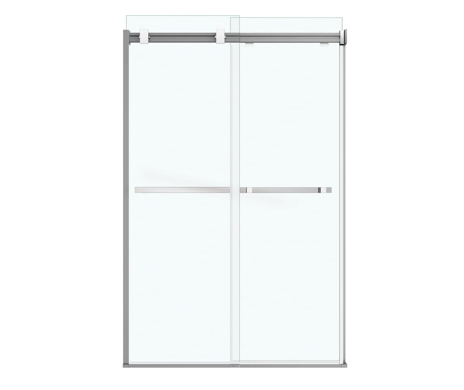 MAAX 136271-900-280-000 Duel 44-47 x 70 ½-74 in. 8 mm Bypass Shower Door for Alcove Installation with Clear glass in Chrome & Matte White