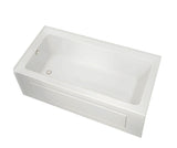 MAAX 106201-L-097-001 Pose 6032 IF Acrylic Alcove Left-Hand Drain Combined Whirlpool & Aeroeffect Bathtub in White