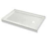 MAAX 410006-541-001-001 B3Round 6036 Acrylic Alcove Shower Base in White with Anti-slip Bottom with Left-Hand Drain