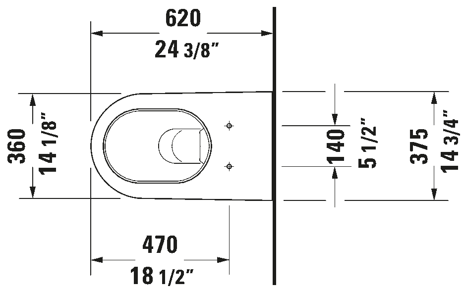 Duravit 2533590000 Wall-Mounted, Stack 2, Concealed Fixation for Sensowash C Toilet, White