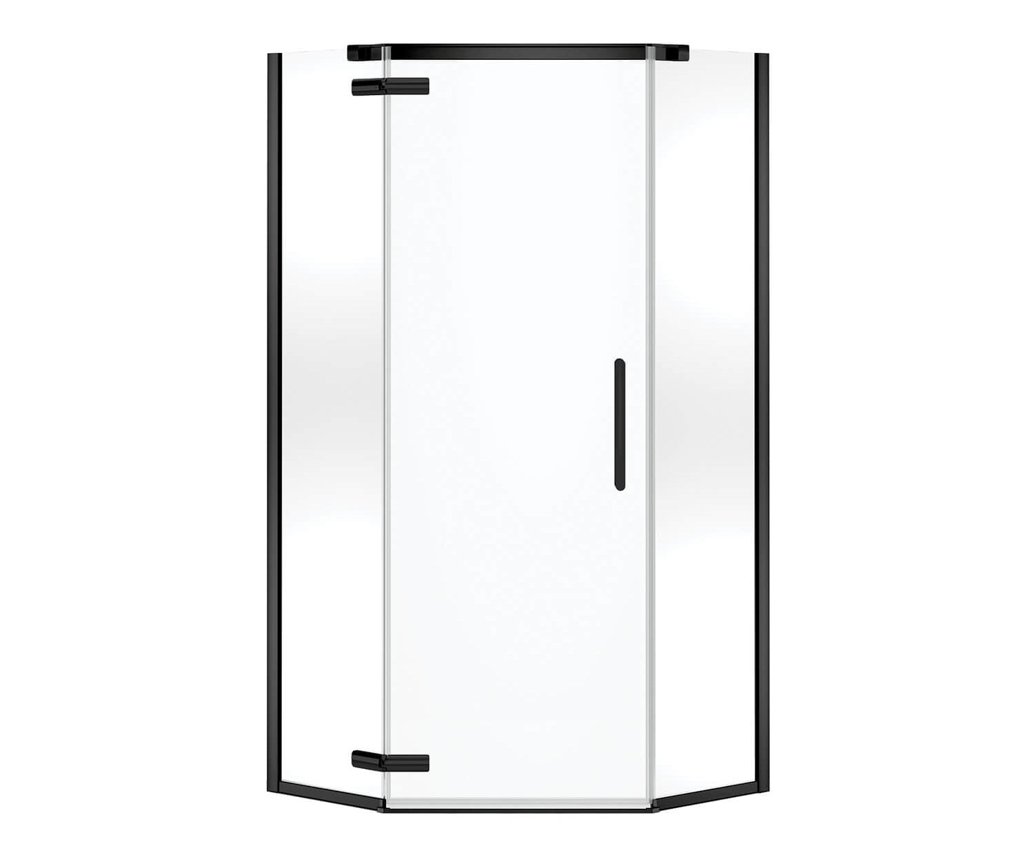 MAAX 137300-900-340-000 Hana Neo-angle 38 x 38 x 75 in. 8mm Pivot Shower Door for Corner Installation with Clear glass in Matte Black