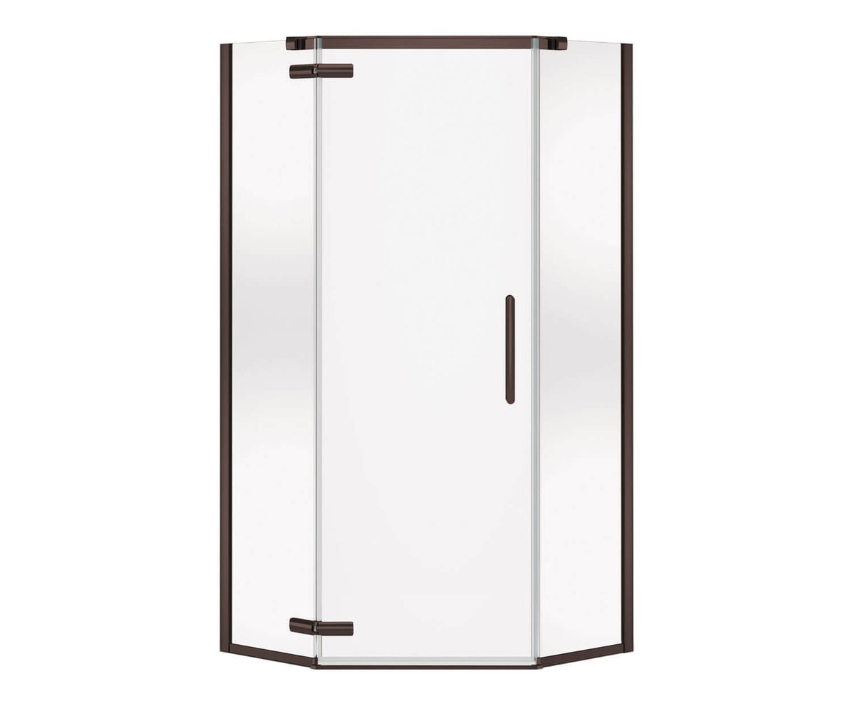 MAAX 137300-900-173-000 Hana Neo-angle 38 x 38 x 75 in. 8mm Pivot Shower Door for Corner Installation with Clear glass in Dark Bronze