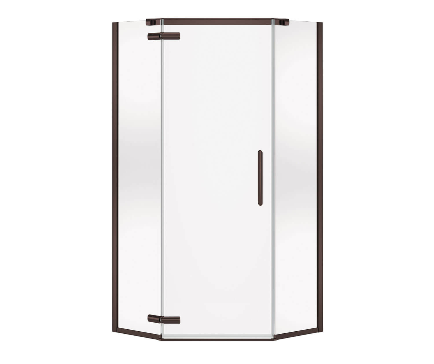 MAAX 137300-900-173-000 Hana Neo-angle 38 x 38 x 75 in. 8mm Pivot Shower Door for Corner Installation with Clear glass in Dark Bronze