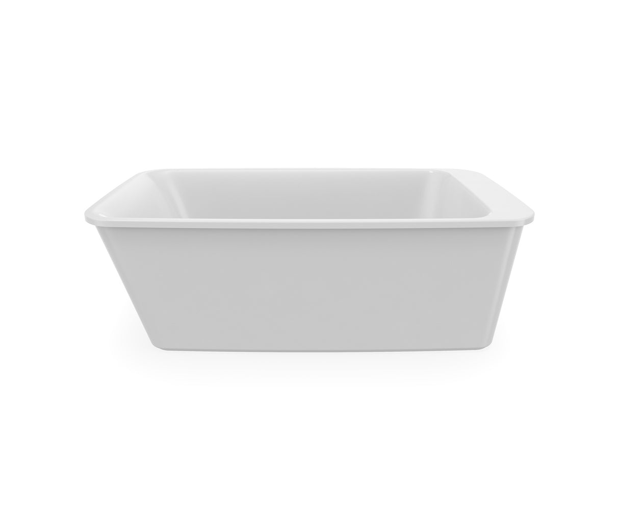 MAAX 105798-000-001-106 Lounge AcrylX Freestanding End Drain Bathtub in White with Sterling Silver Skirt