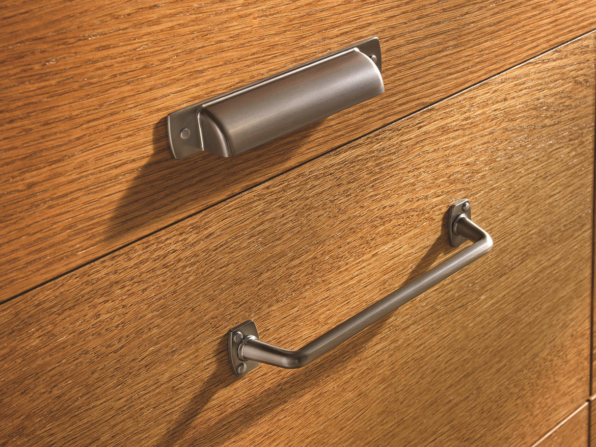 Amerock Cabinet Pull Graphite 6-5/16 inch (160 mm) Center to Center Rochdale 1 Pack Drawer Pull Drawer Handle Cabinet Hardware