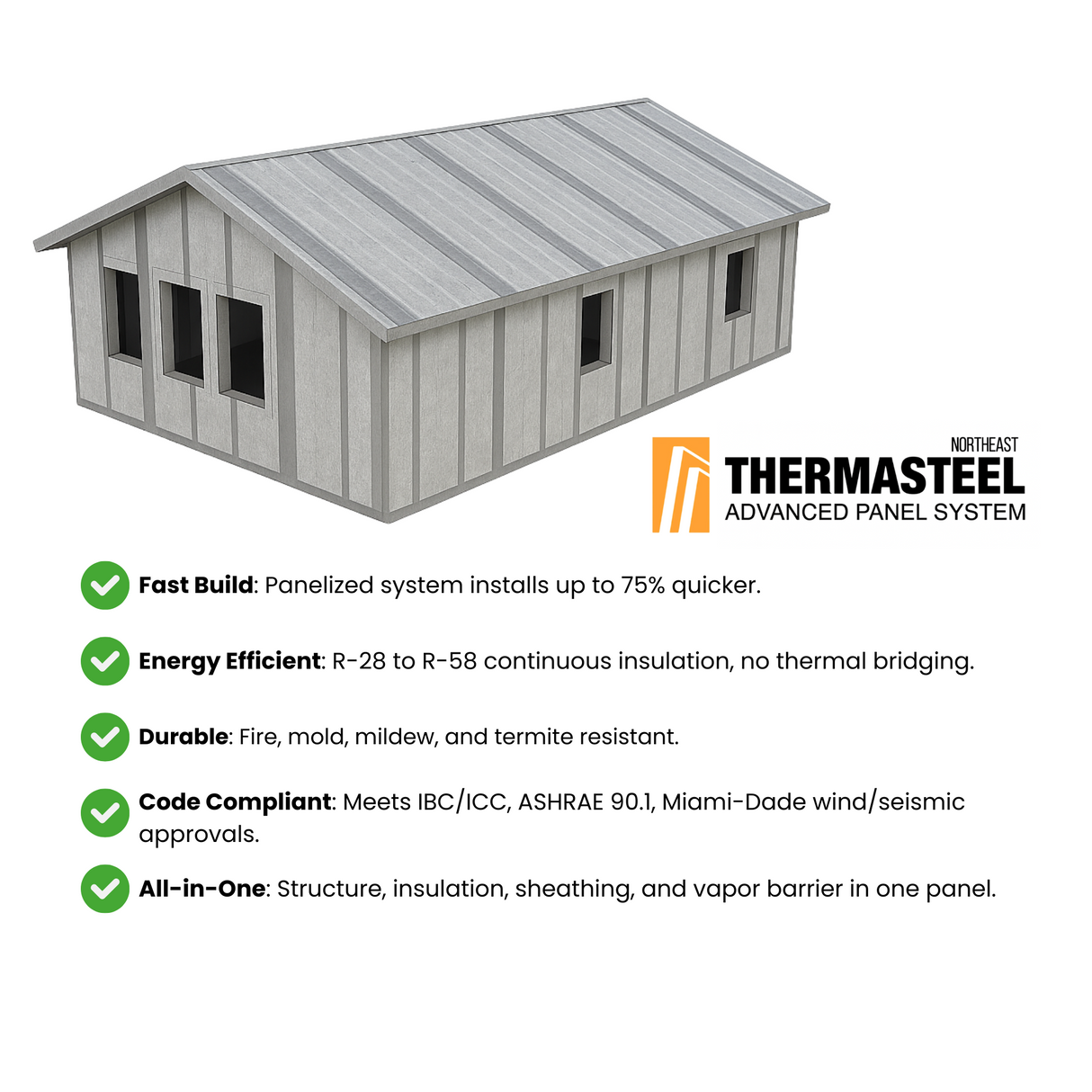 AbodeMOD ADU Shell | Modern 2 Bedroom, 1 Bath – 560 Sq Ft | Made from ThermaSteel