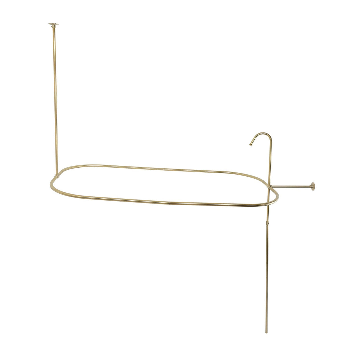 Vintage ABT1040-7 62-Inch Shower Riser with Rectangular Enclosure, Brushed Brass