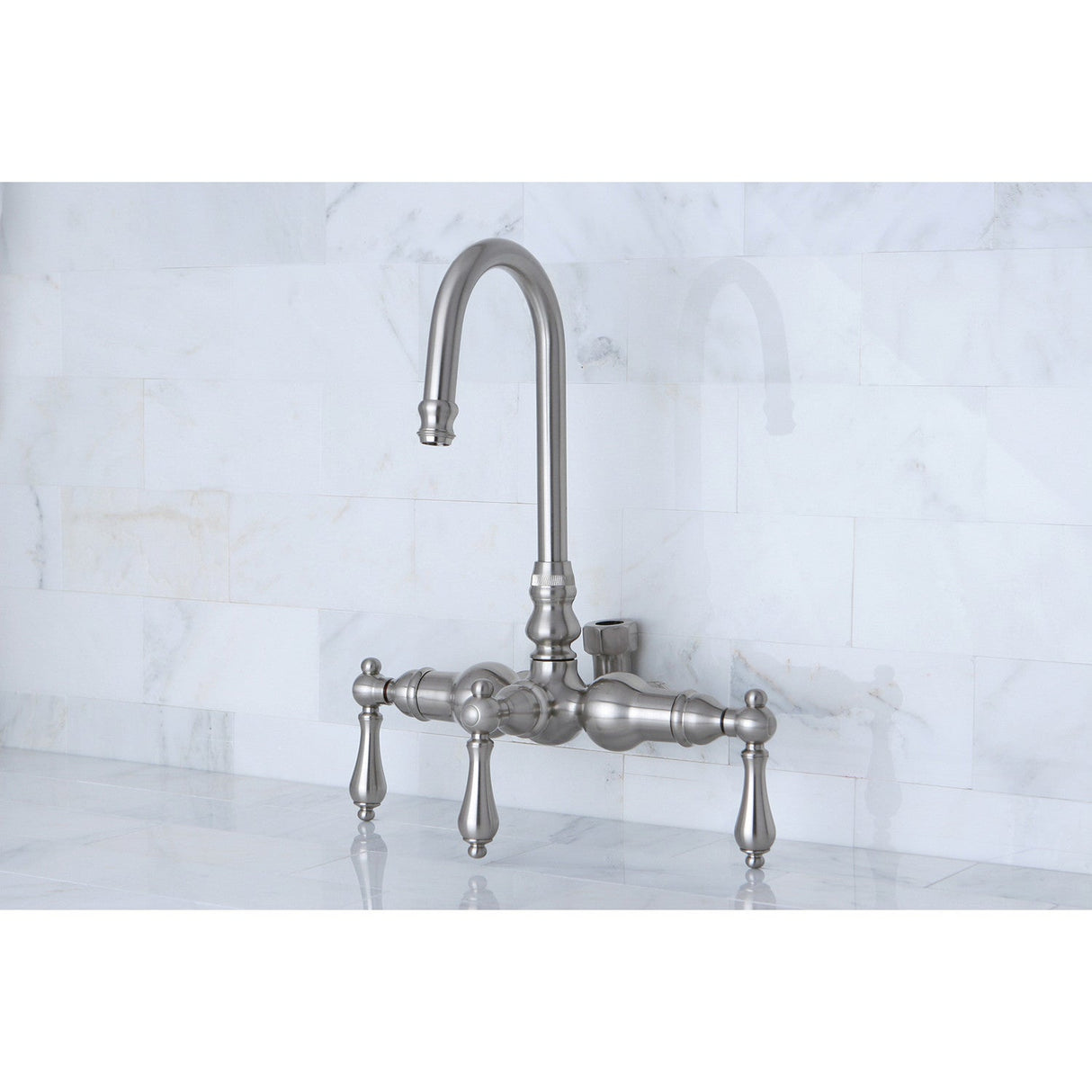 Vintage ABT200-8 Gooseneck Tub Faucet Body, Brushed Nickel