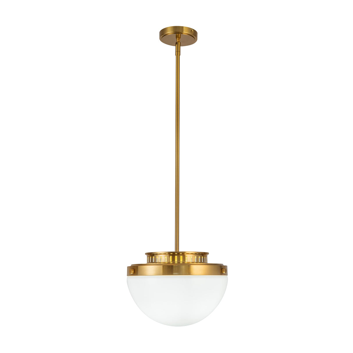 Dahlia Dome Pendant - Brushed Brass