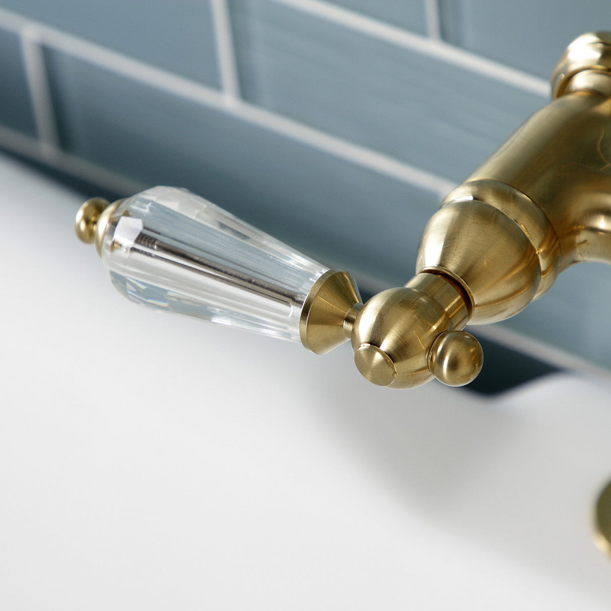 Wilshire AE103T7WLL Three-Handle 2-Hole Deck Mount Clawfoot Tub Faucet with Hand Shower, Brushed Brass