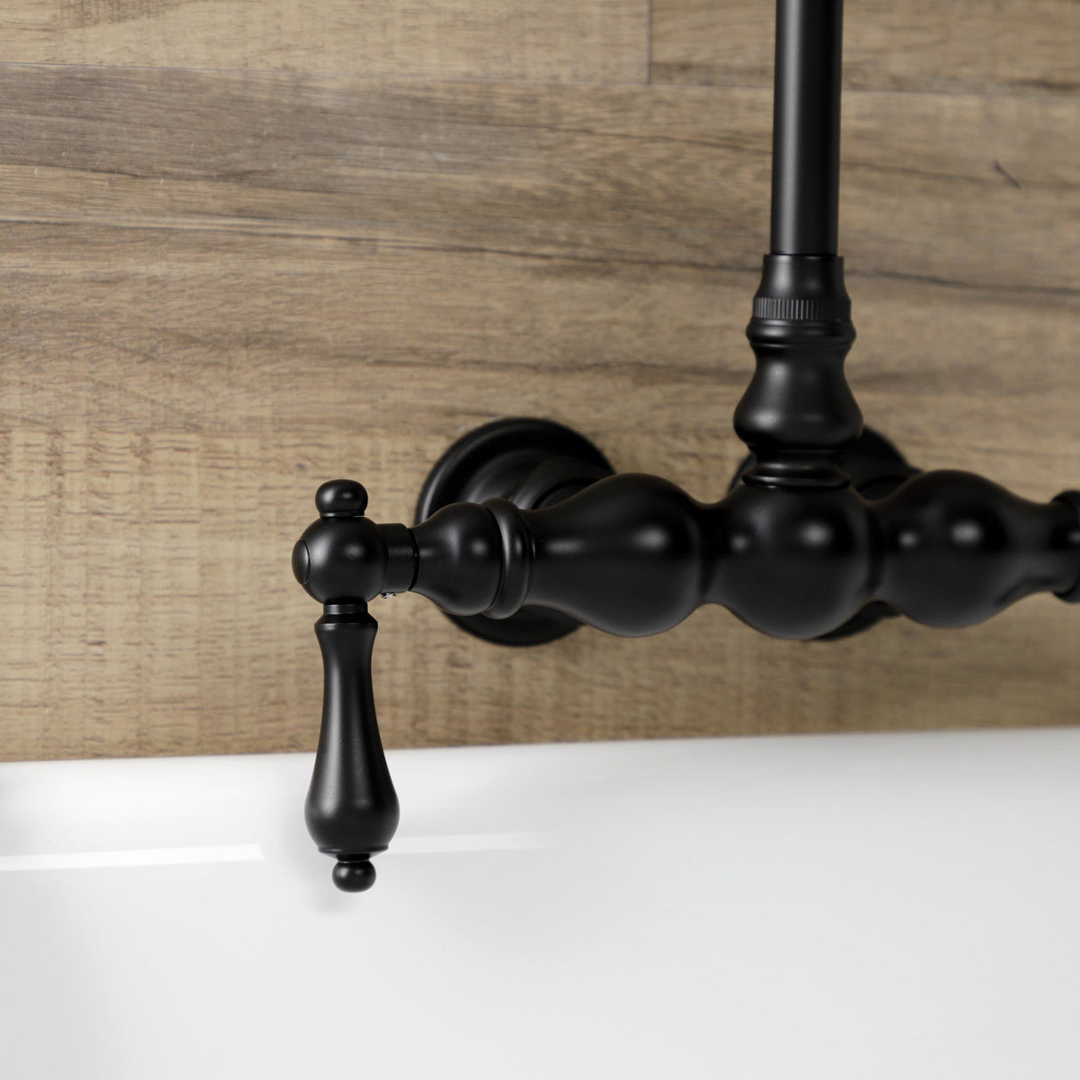 Aqua Vintage AE1T0 Two-Handle 2-Hole Tub Wall Mount Clawfoot Tub Faucet, Matte Black