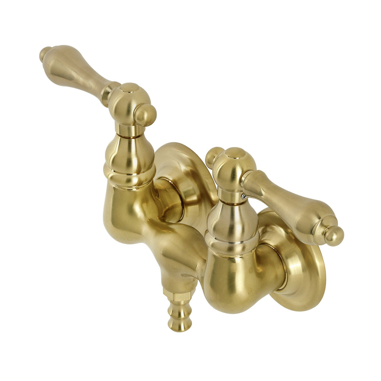 Aqua Vintage AE31T7 Two-Handle 2-Hole Tub Wall Mount Clawfoot Tub Faucet, Brushed Brass