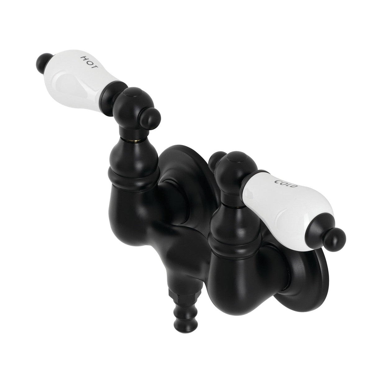 Aqua Vintage AE33T0 Two-Handle 2-Hole Tub Wall Mount Clawfoot Tub Faucet, Matte Black