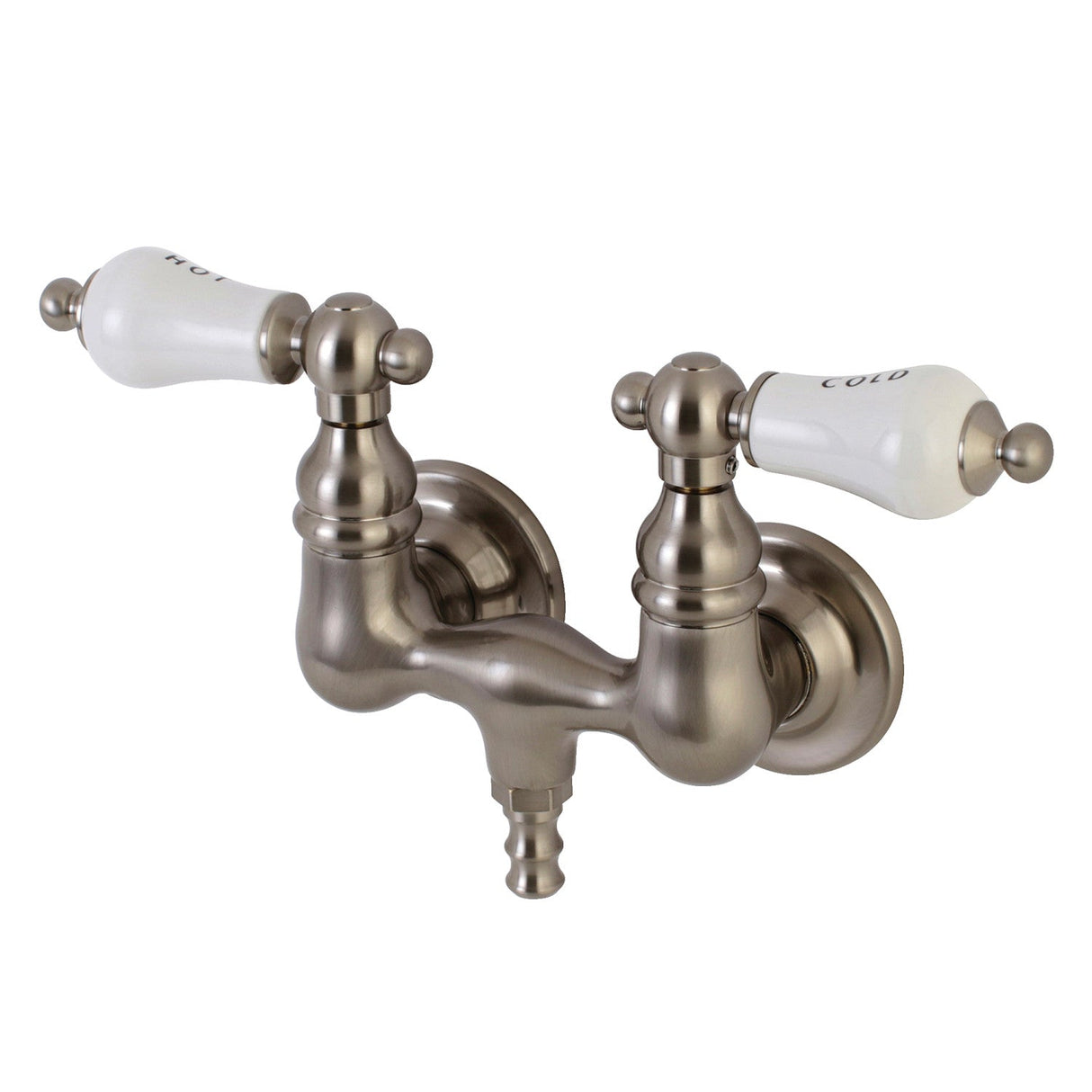 Aqua Vintage AE33T8 Two-Handle 2-Hole Tub Wall Mount Clawfoot Tub Faucet, Brushed Nickel