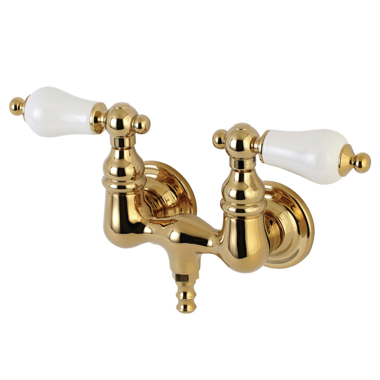 Aqua Vintage AE35T2 Two-Handle 2-Hole Tub Wall Mount Clawfoot Tub Faucet, Polished Brass