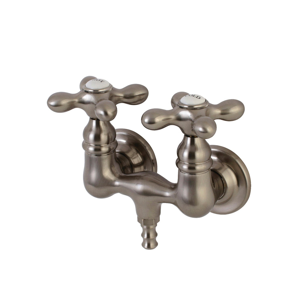 Aqua Vintage AE37T8 Two-Handle 2-Hole Tub Wall Mount Clawfoot Tub Faucet, Brushed Nickel