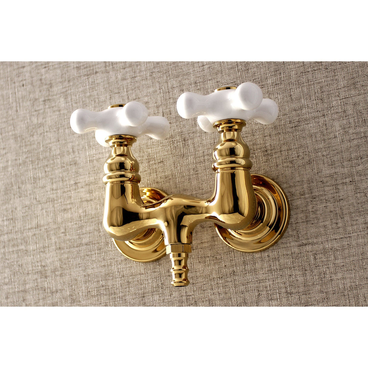 Aqua Vintage AE39T2 Two-Handle 2-Hole Tub Wall Mount Clawfoot Tub Faucet, Polished Brass
