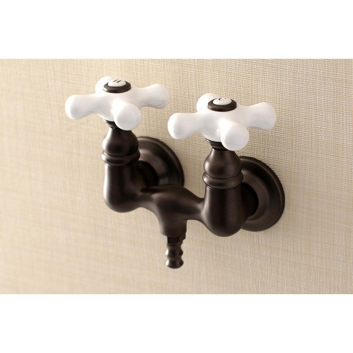 Aqua Vintage AE39T5 Two-Handle 2-Hole Tub Wall Mount Clawfoot Tub Faucet, Oil Rubbed Bronze