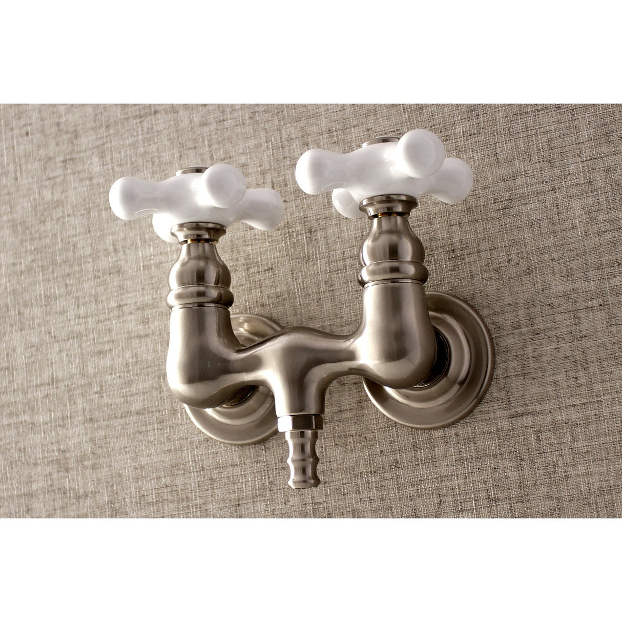 Aqua Vintage AE39T8 Two-Handle 2-Hole Tub Wall Mount Clawfoot Tub Faucet, Brushed Nickel