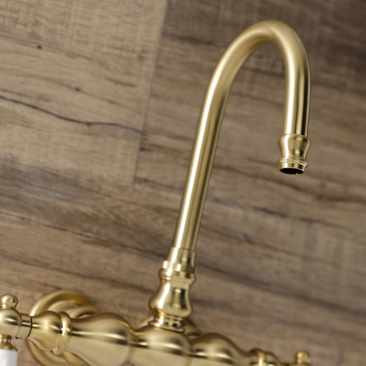 Aqua Vintage AE3T7 Two-Handle 2-Hole Tub Wall Mount Clawfoot Tub Faucet, Brushed Brass