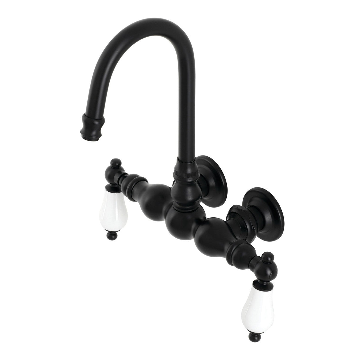 Aqua Vintage AE5T0 Two-Handle 2-Hole Tub Wall Mount Clawfoot Tub Faucet, Matte Black