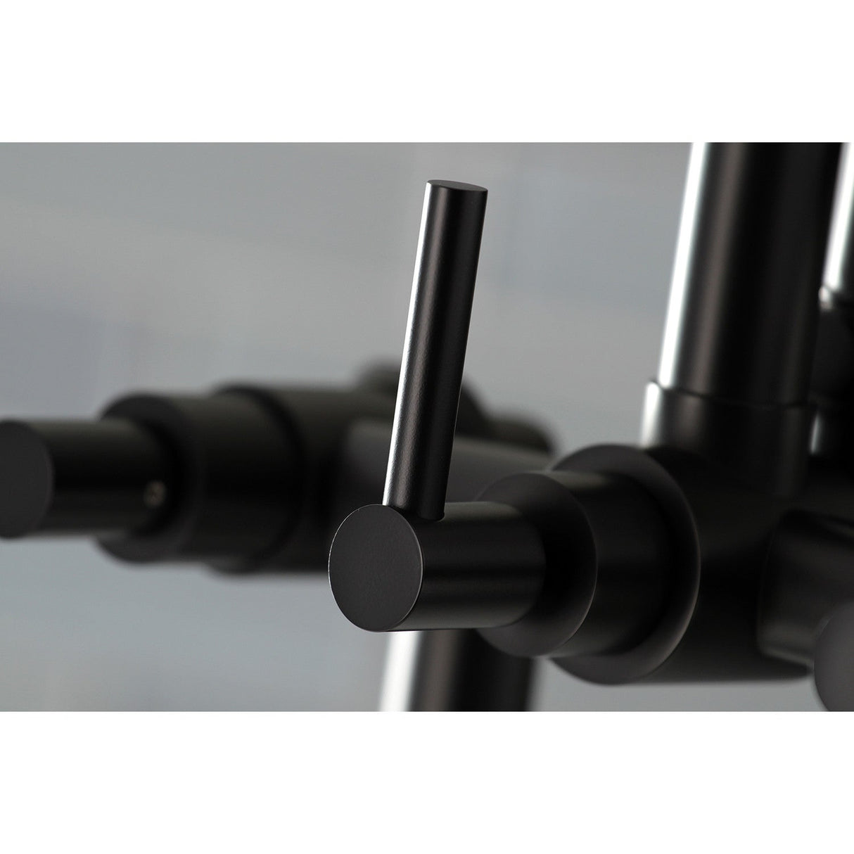 Concord AE8100DL Three-Handle 2-Hole Deck Mount Clawfoot Tub Faucet with Hand Shower, Matte Black