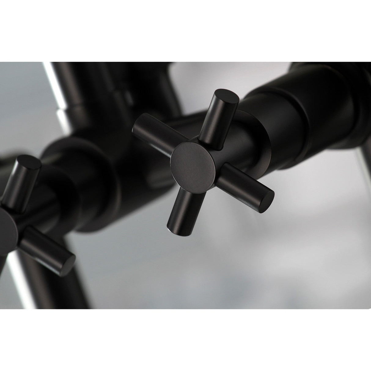 Concord AE8100DX Three-Handle 2-Hole Deck Mount Clawfoot Tub Faucet with Hand Shower, Matte Black