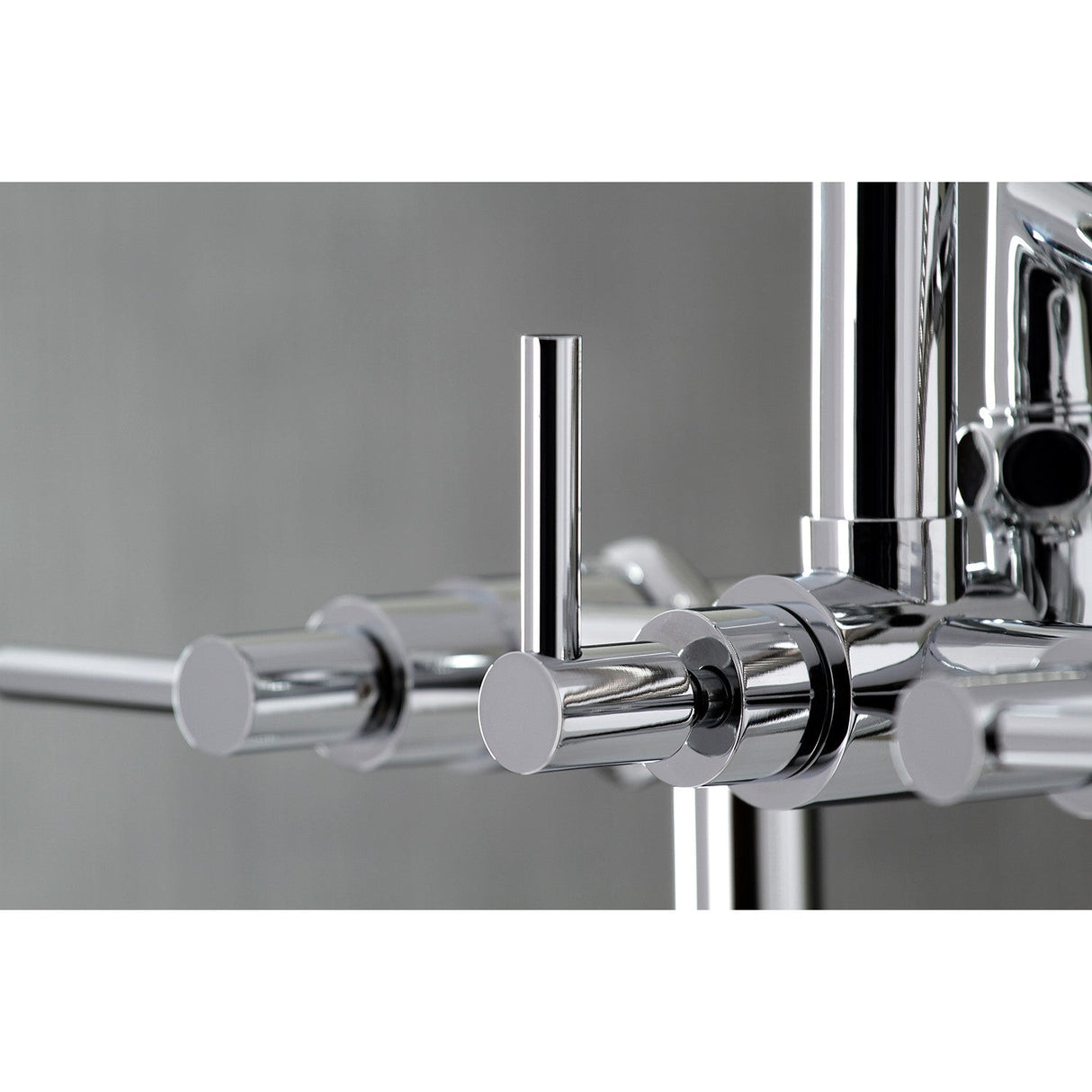 Concord AE8101DL Three-Handle 2-Hole Deck Mount Clawfoot Tub Faucet with Hand Shower, Polished Chrome