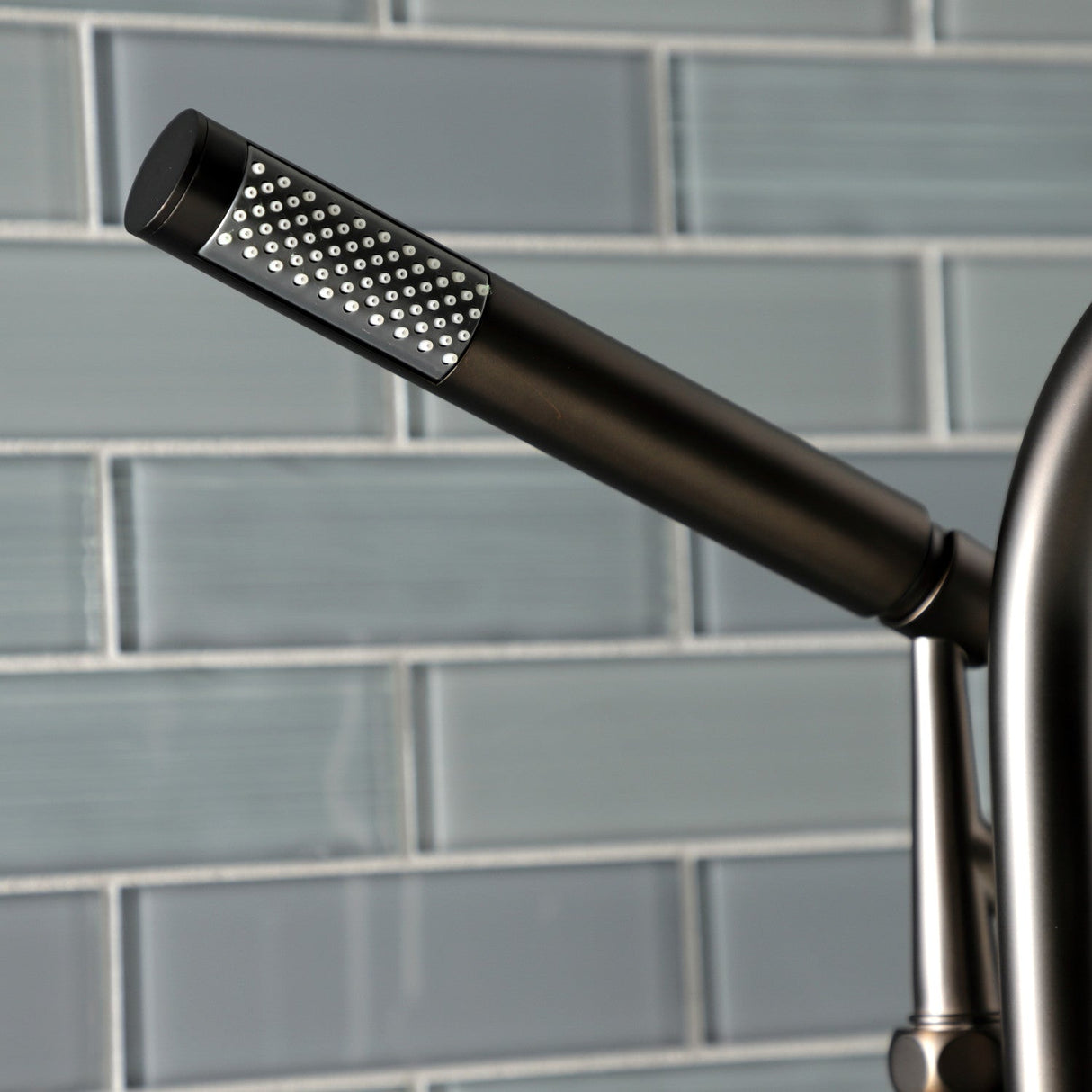 Kaiser AE8105DKL Three-Handle 2-Hole Deck Mount Clawfoot Tub Faucet with Hand Shower, Oil Rubbed Bronze