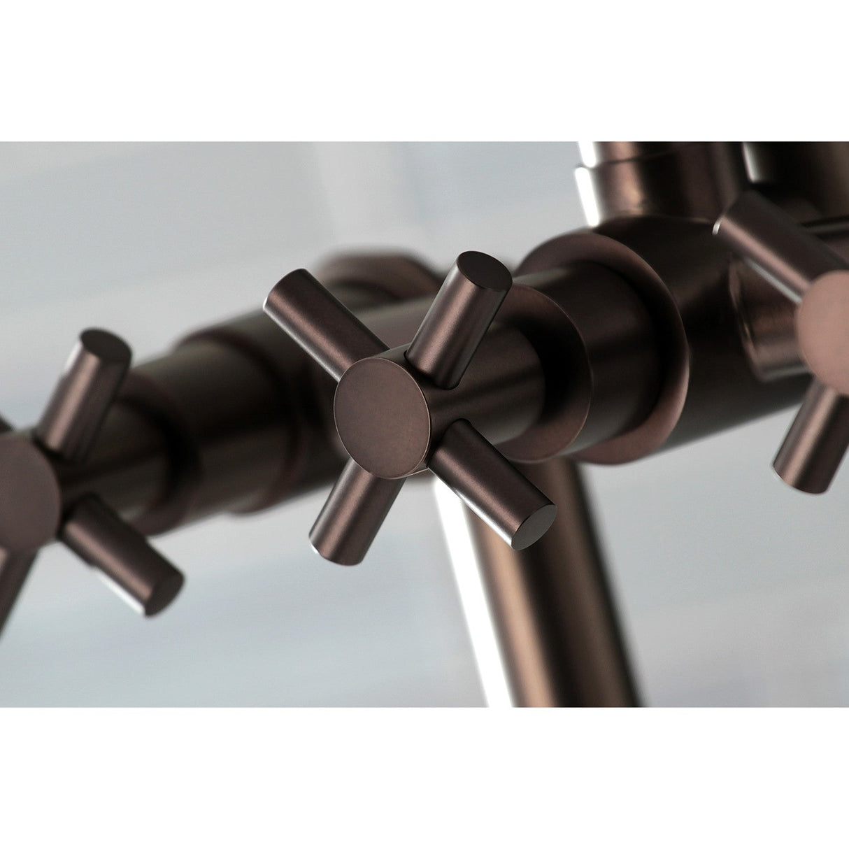 Concord AE8105DX Three-Handle 2-Hole Deck Mount Clawfoot Tub Faucet with Hand Shower, Oil Rubbed Bronze