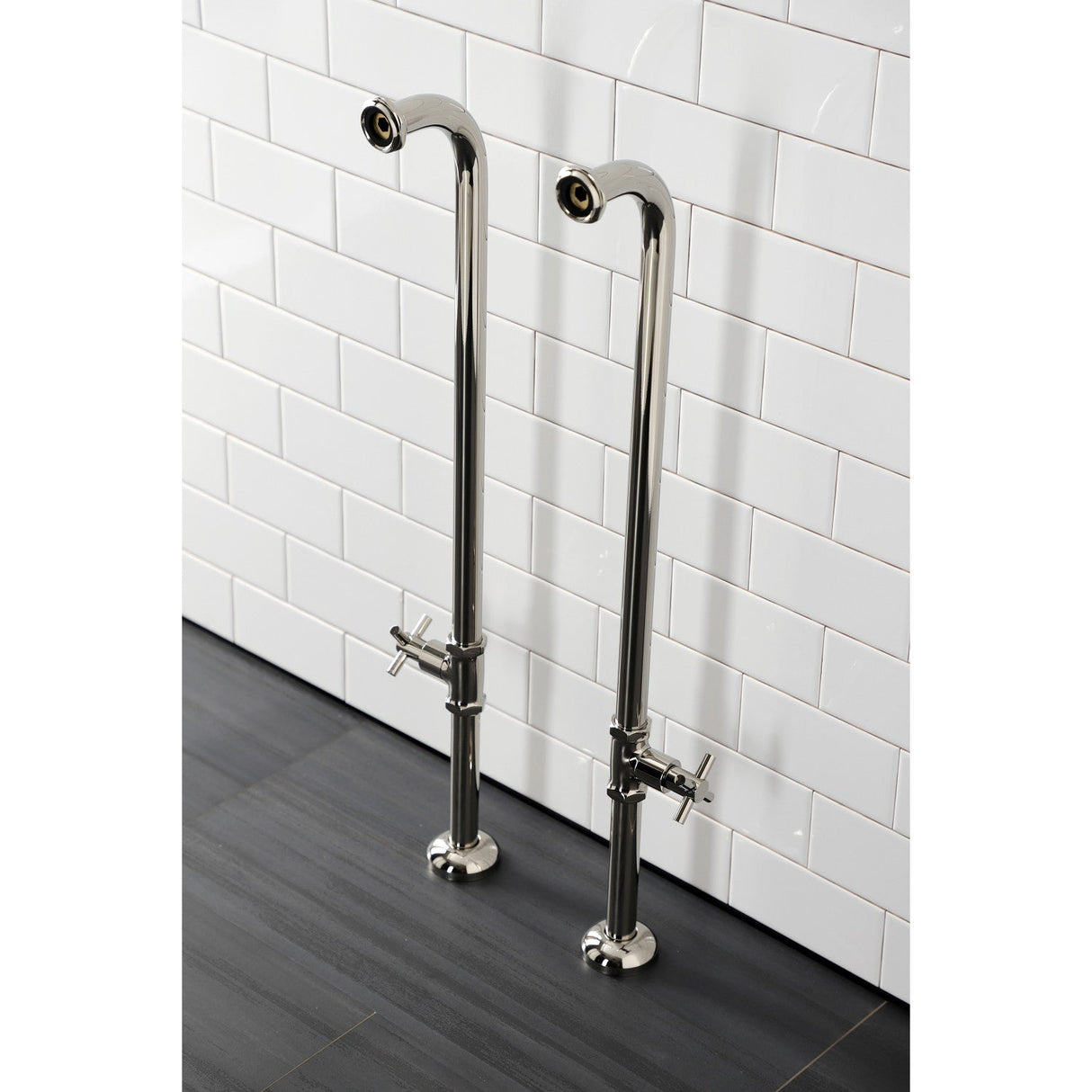 Concord AE810S6DX Freestanding Tub Supply Line, Polished Nickel