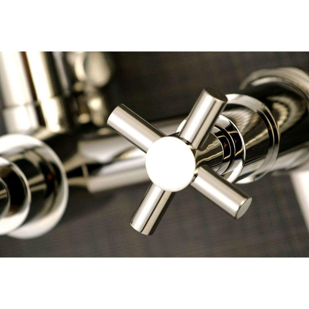 Concord AE8156DX Three-Handle 2-Hole Tub Wall Mount Clawfoot Tub Faucet with Hand Shower, Polished Nickel