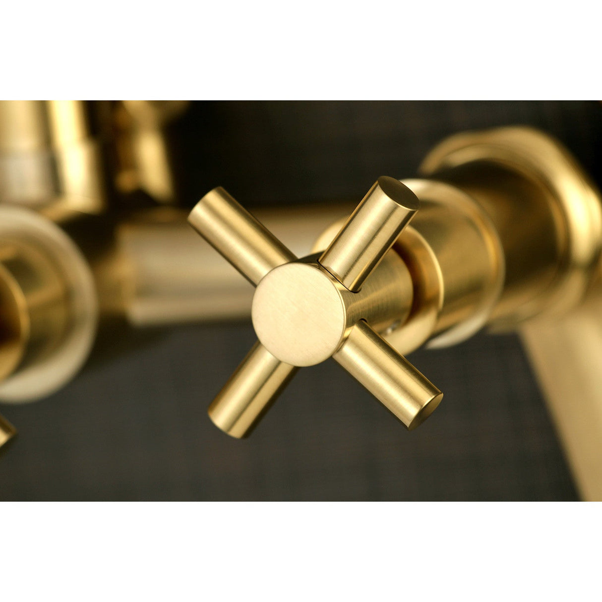 Concord AE8157DX Three-Handle 2-Hole Tub Wall Mount Clawfoot Tub Faucet with Hand Shower, Brushed Brass