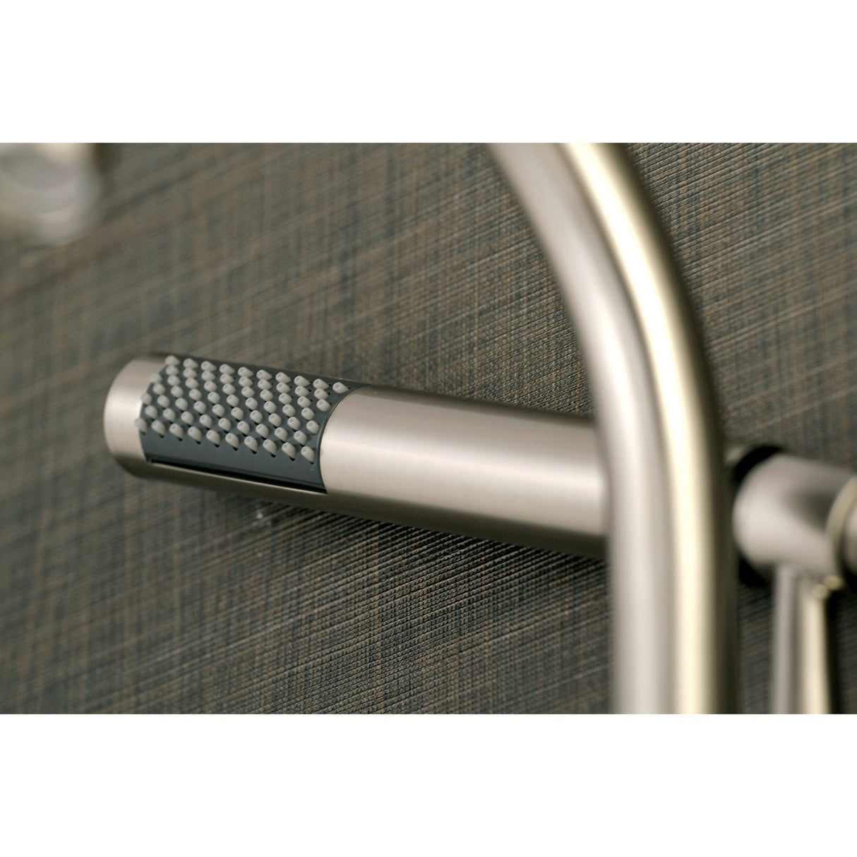 Concord AE8158DX Three-Handle 2-Hole Tub Wall Mount Clawfoot Tub Faucet with Hand Shower, Brushed Nickel