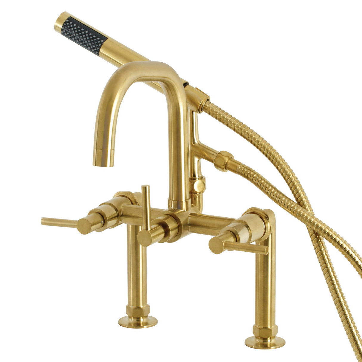 Concord AE8407DL Deck Mount Clawfoot Tub Faucet, Brushed Brass