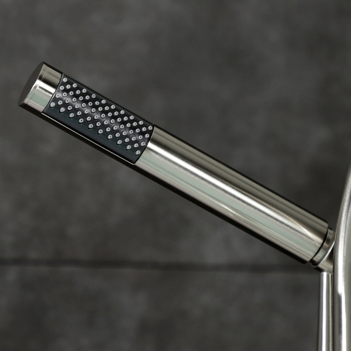 Webb AE8408RKX Three-Handle 2-Hole Deck Mount Clawfoot Tub Faucet with Knurled Handle and Hand Shower, Brushed Nickel