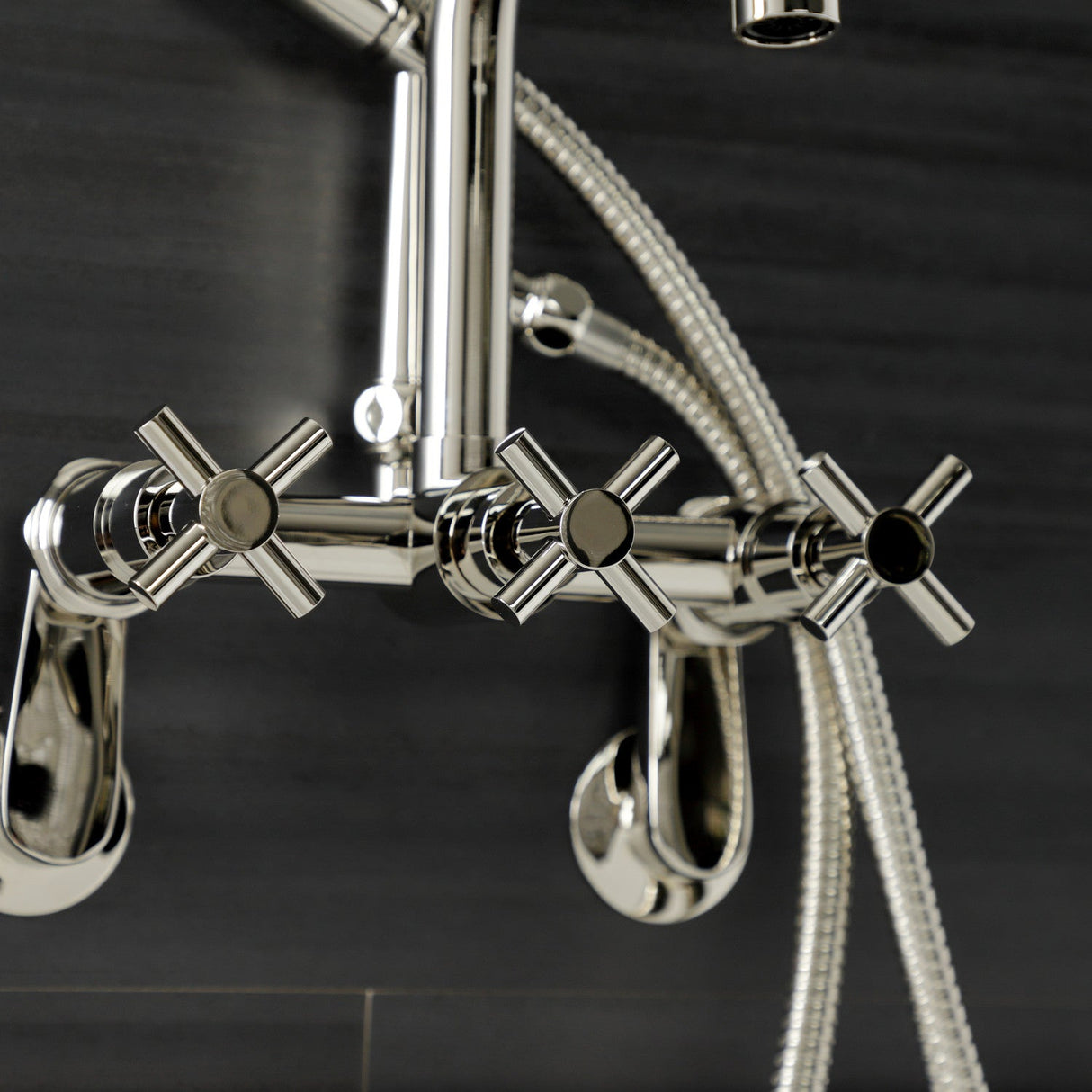 Concord AE8456DX Wall Mount Clawfoot Tub Faucet, Polished Nickel