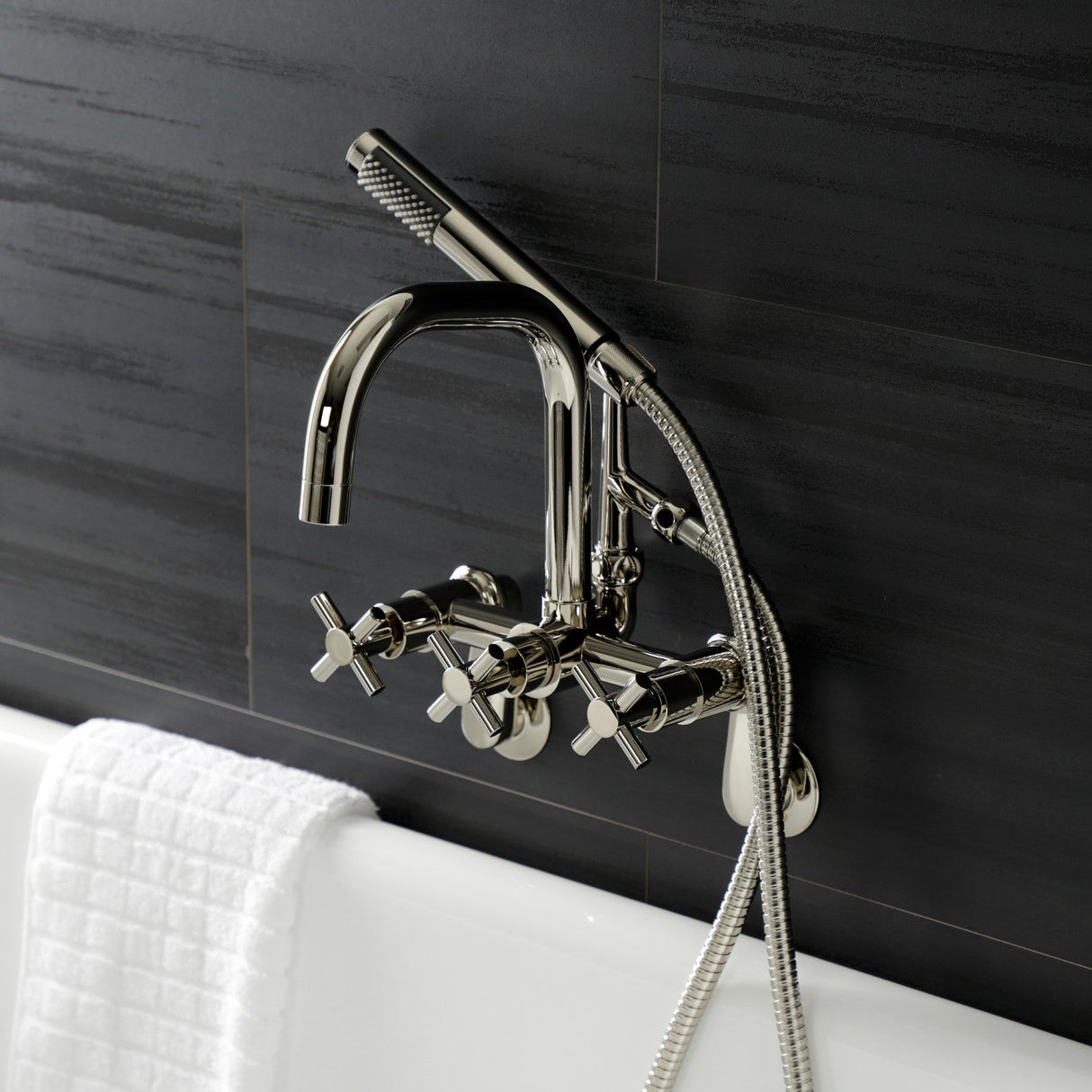 Concord AE8456DX Wall Mount Clawfoot Tub Faucet, Polished Nickel