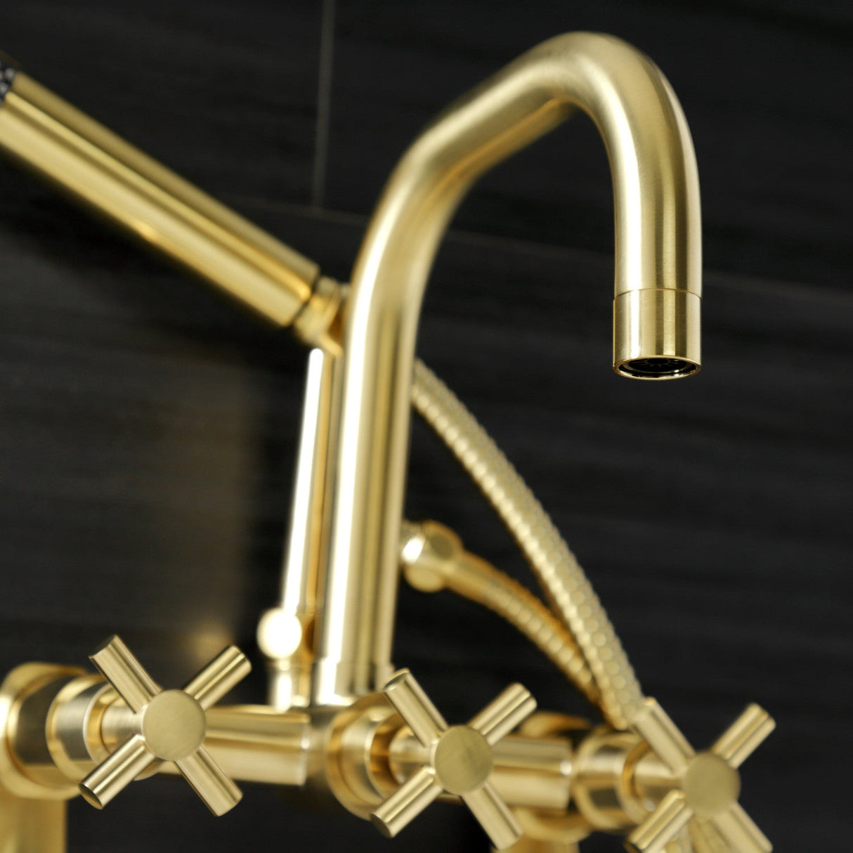 Concord AE8457DX Wall Mount Clawfoot Tub Faucet, Brushed Brass