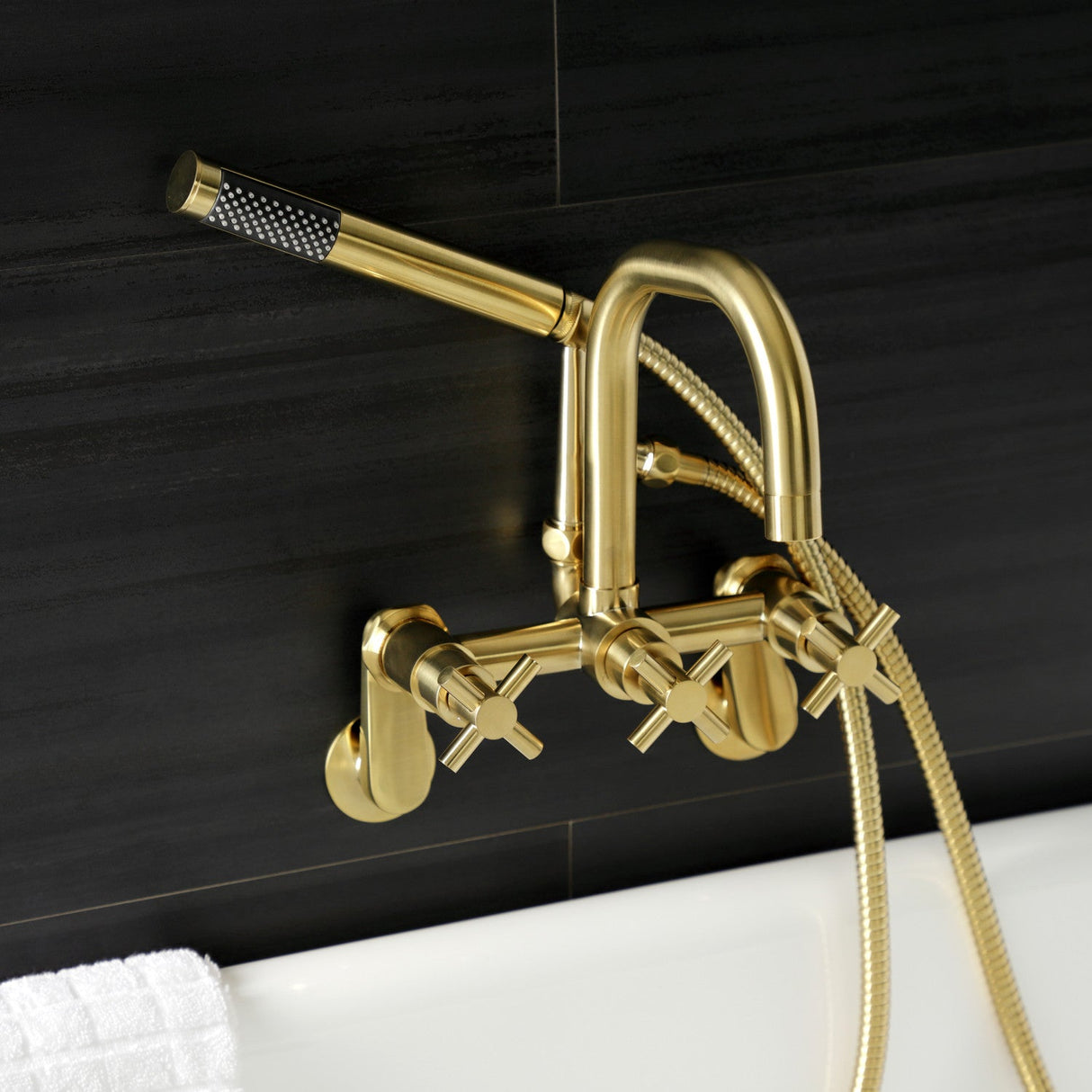 Concord AE8457DX Wall Mount Clawfoot Tub Faucet, Brushed Brass