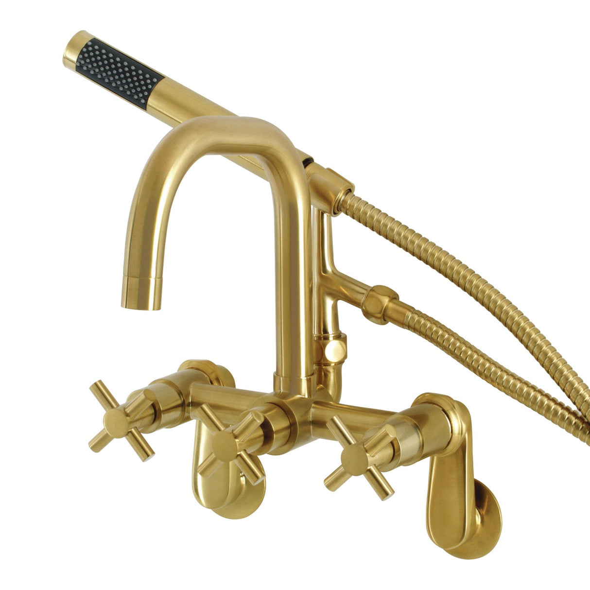 Concord AE8457DX Wall Mount Clawfoot Tub Faucet, Brushed Brass