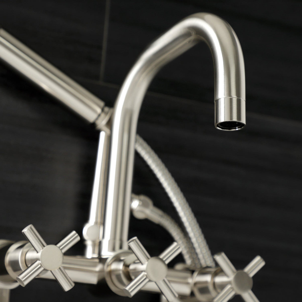 Concord AE8458DX Wall Mount Clawfoot Tub Faucet, Brushed Nickel