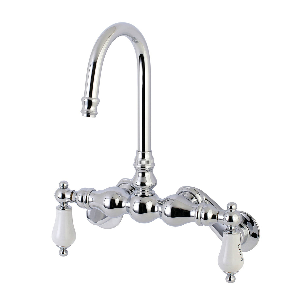 Aqua Vintage AE86T1 Two-Handle 2-Hole Tub Wall Mount Clawfoot Tub Faucet, Polished Chrome